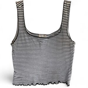 Heart Hips Striped Black and White Tank Top